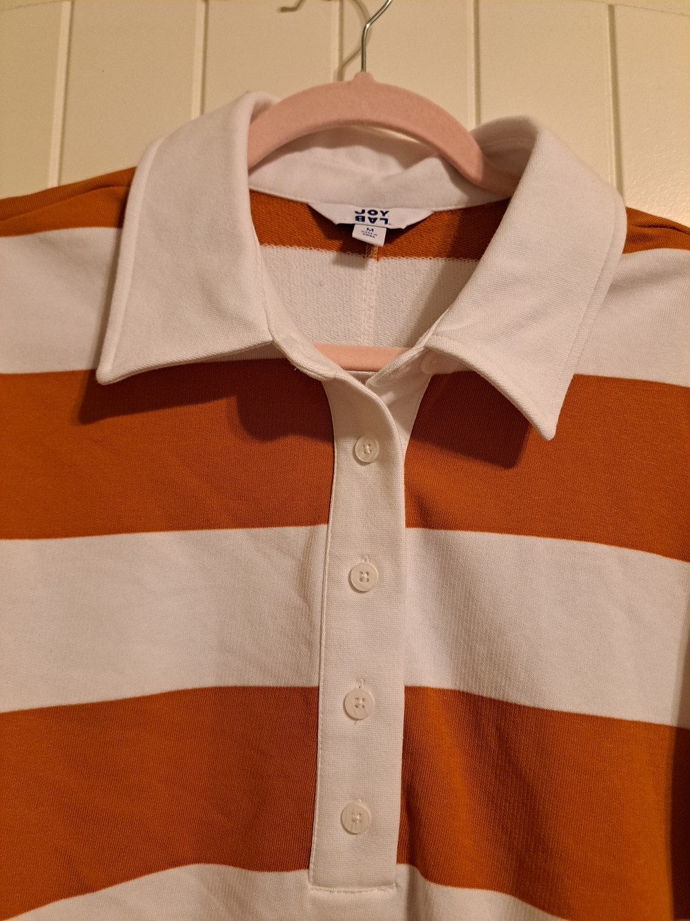 UT Longhorns Game Day JoyLab Orange Striped Cropped Rugby Top - M - Picture 3 of 9